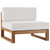 Upland Outdoor Patio Teak Wood Armless Chair EEI-4125-NAT-WHI
