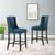 Baron Counter Stool Upholstered Fabric Set of 2 EEI-4016-AZU