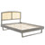 Sierra Cane and Wood Queen Platform Bed With Angular Legs MOD-6375-GRY