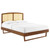 Sierra Cane and Wood Queen Platform Bed With Angular Legs MOD-6375-WAL