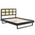 Sidney Cane and Wood Queen Platform Bed With Angular Legs MOD-6369-BLK
