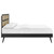 Sidney Cane and Wood Queen Platform Bed With Splayed Legs MOD-6370-BLK