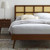 Sidney Cane and Wood Queen Platform Bed With Splayed Legs MOD-6370-WAL