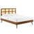 Sidney Cane and Wood Queen Platform Bed With Splayed Legs MOD-6370-WAL