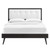 Willow King Wood Platform Bed With Splayed Legs MOD-6638-BLK-WHI