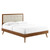 Willow King Wood Platform Bed With Splayed Legs MOD-6638-WAL-BEI