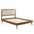 Willow King Wood Platform Bed With Splayed Legs MOD-6638-WAL-BEI