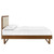 Willow King Wood Platform Bed With Angular Frame MOD-6635-WAL-BEI