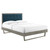 Willow King Wood Platform Bed With Angular Frame MOD-6635-GRY-AZU