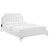 Sienna Performance Velvet Queen Platform Bed MOD-6712-WHI