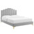 Elise Queen Performance Velvet Platform Bed MOD-6693-LGR