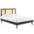 Kelsea Cane and Wood Full Platform Bed With Splayed Legs MOD-6696-BLK