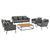 Stance 6 Piece Outdoor Patio Aluminum Sectional Sofa Set EEI-3168-GRY-CHA-SET