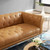 Idyll Tufted Button Upholstered Leather Chesterfield Loveseat EEI-3442-TAN