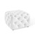 Amour Tufted Button Square Faux Leather Ottoman EEI-3775-WHI