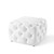 Amour Tufted Button Square Faux Leather Ottoman EEI-3775-WHI