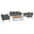 Stance 6 Piece Outdoor Patio Aluminum Sectional Sofa Set EEI-3159-GRY-CHA-SET