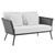 Stance 6 Piece Outdoor Patio Aluminum Sectional Sofa Set EEI-3159-GRY-WHI-SET