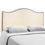 Curl Queen Nailhead Upholstered Headboard Ivory MOD-5206-IVO