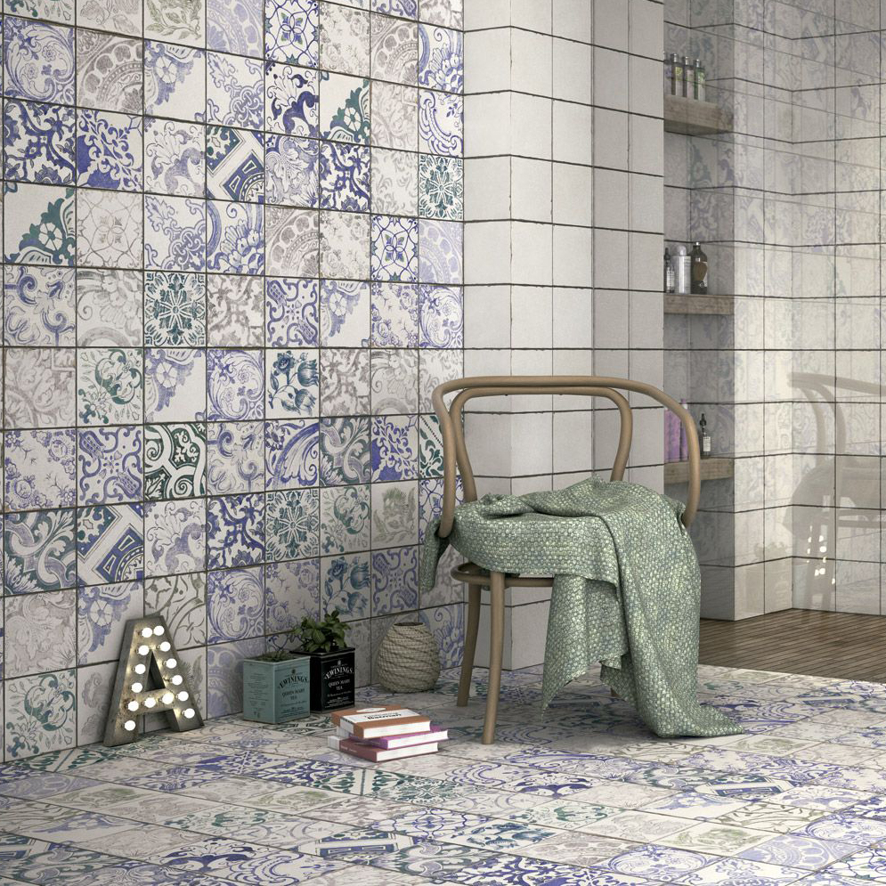 Reduced to Clear Patterned Porcelain Tiles EG Everton Glass