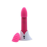 Point Plus 20-Function Rechargeable Silicone Bullet Vibrator with Textured Tips 
