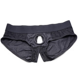 Strap U Lace Envy Crotchless Panty Harness - Black