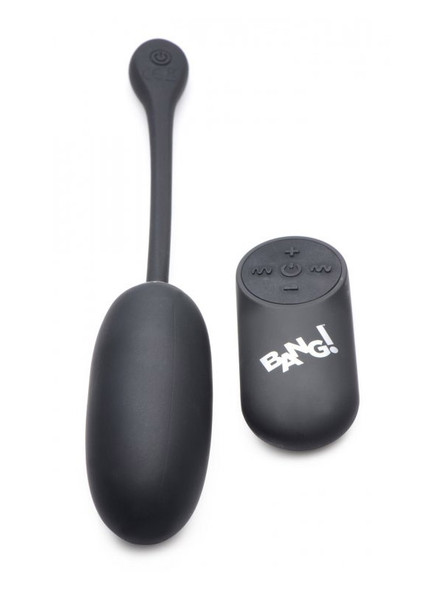 Bang! 28x Plush Silicone Rechargeable Egg with Remote Control - Black