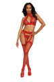 Dreamgirl Ready in Red Bra and Garter Set