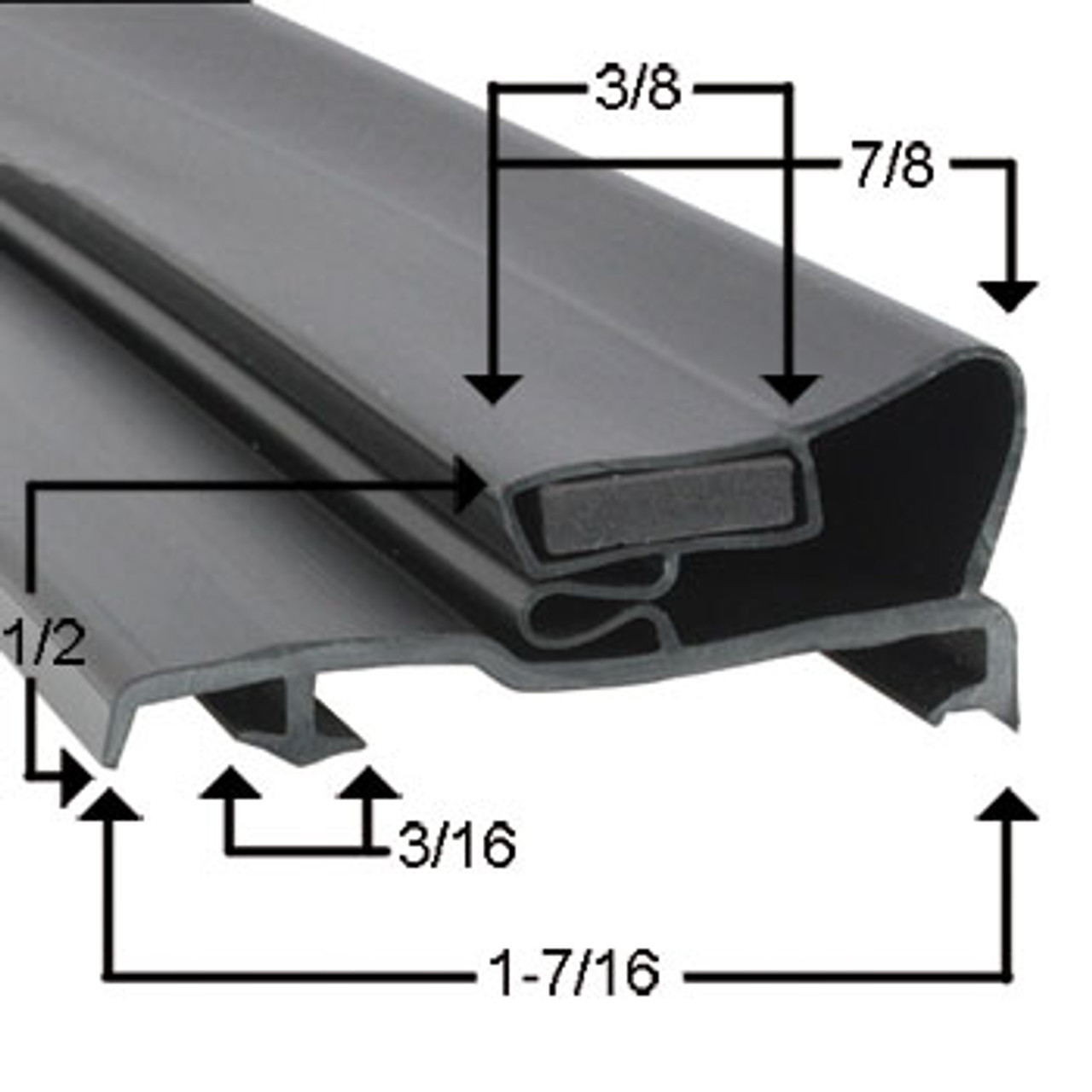 McCall Cooler and Freezer Door Gasket Profile 290 29 1/4 x 55 5/8 (Style 9535)_2