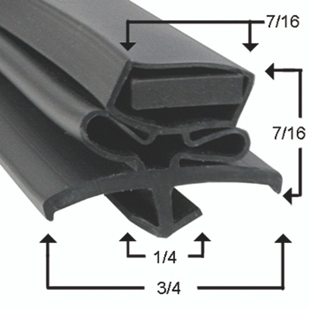 Norlake Cooler and Freezer Door Gasket Profile 016 24 1/2 x 60 (Style 2209)_2