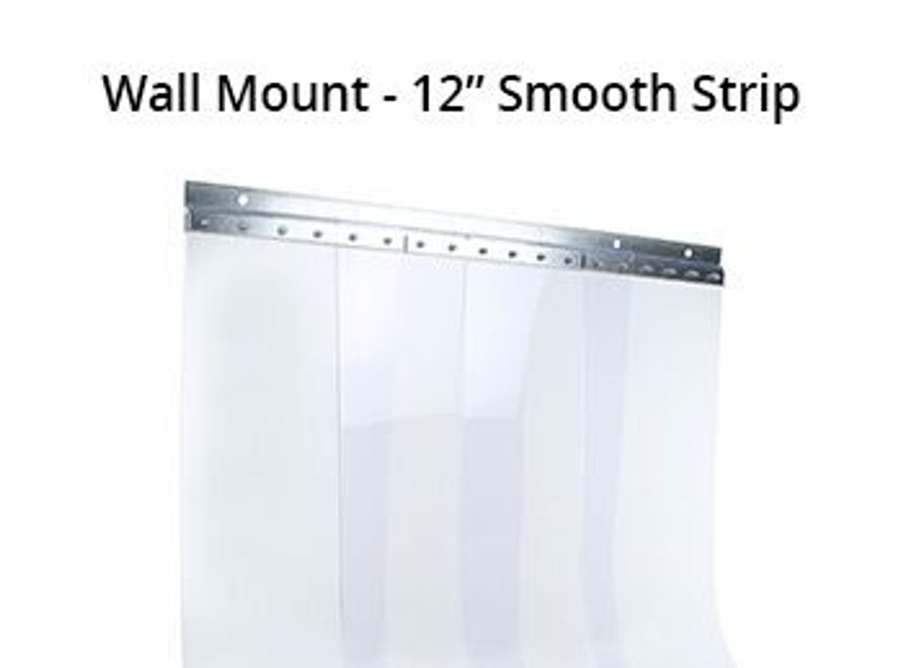 Vinyl Strip, PVC,  12" Wide Curtains, Wall Mounting Bracket