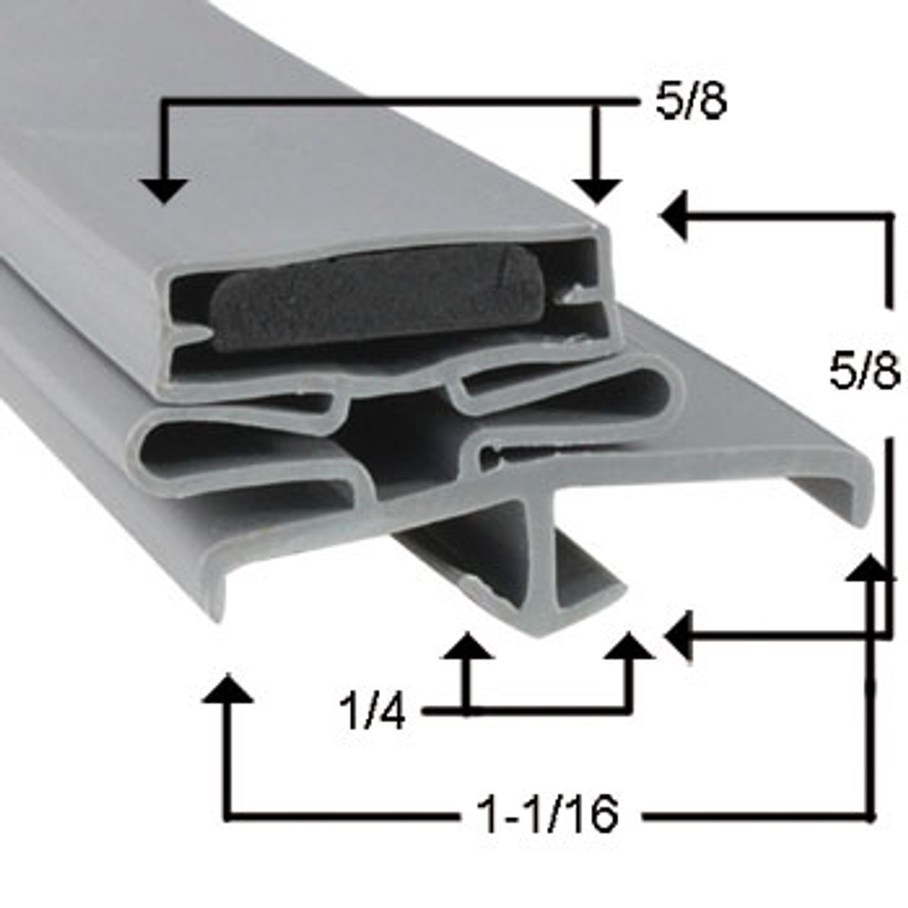 Continental Door Gasket Profile 165 8 1/2 x 42 1/2 -2-816,  09-206,  DL60GF-2