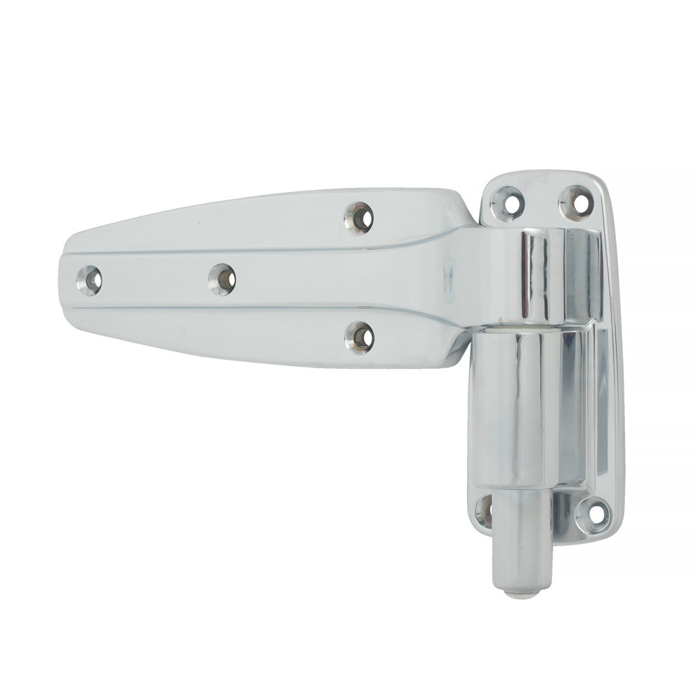 Crown Tonka 1125 Flush Spring Assist Hinge - Chrome, Reverse Cam Rise For Food Service