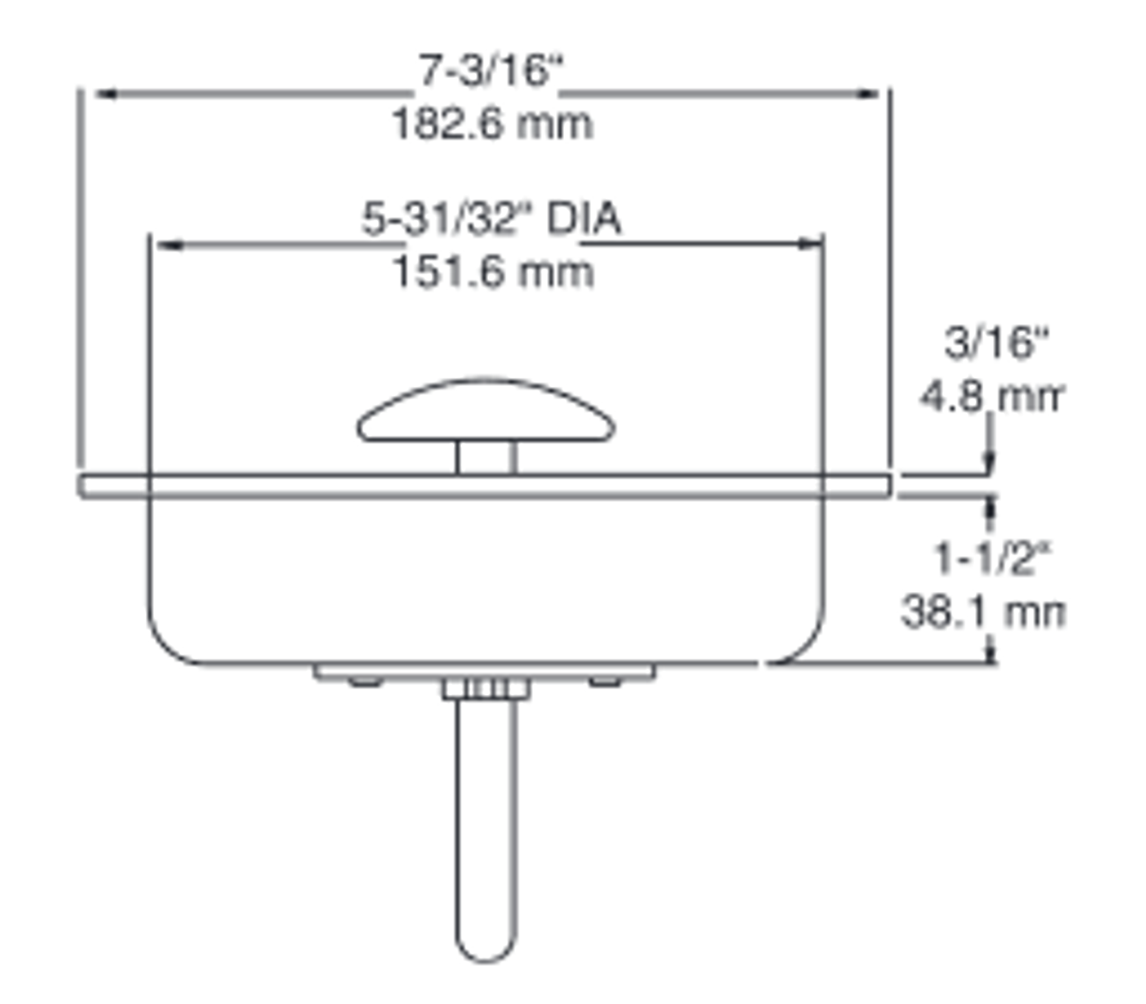 Kason 486 Series Wide Recessed Inside Release Handle Walk-in Safety Release Handle 34.8