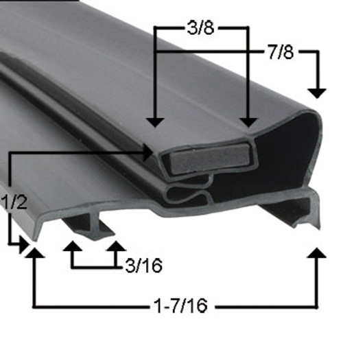 McCall Cooler and Freezer Door Gasket Profile 290 29 7/8 x 71 7/8 (Style 9535)_2