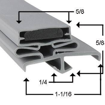International Cold Storage Door Gasket - Profile 165 37 3/4 x 79 3/8