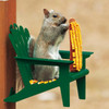 Hunter Green Metal Adirondack Chair Squirrel Feeder