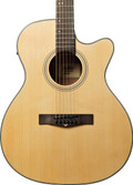 EastCoast G1CE Grand Auditorium Cutaway Electro-Acoustic Guitar In Natural - 347385-G1CE Satin Natural Front1.jpg