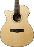 EastCoast G1CEL Left Handed Grand Auditorium Electro Acoustic Guitar In Natural - 347388-G1CEL Satin Natural LH Front1.jpg