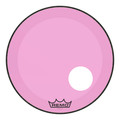 Remo Powerstroke 3 Colortone Bass Drum Head - Pink - 22" - with 5" Offset Hole - 449511-P3-1322-CT-PKOH.jpg