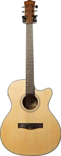 Eastcoast G1CE Grand Auditorium Cutaway Electro-Acoustic Guitar in Satin Natural Starter Pack With Amp - 347386-G1CE Satin Natural Front.jpg