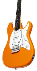 Sterling by Music Man Sub Cutlass CT20 HSS in Sunrise Orange with Amaranth Neck - ST-CT20HSS-SRO-A1-RIGHT-LOWER-BOUT.jpg