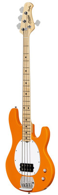 Sterling by Music Man Ray2 StingRay Bass Guitar in Sunrise Orange with Maple Neck - ST-RAY2-SRO-M1-ANGLED-RIGHT.jpg