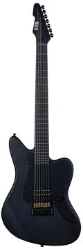 ESP LTD Alex Wade AW-XJ7 7-String Baritone Evertune Electric Guitar in Black Open Grain Satin - AW-XJ7 BARITONE EVERTUNE_OGBLKS_FRONT1.jpg