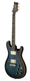 PRS SE Hollowbody II Piezo Electric Guitar in Peacock Blue (2026) - SE Hollowbody II Piezo Peacock Blue Smokeburst_3quarters_compressed.jpg