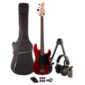 EastCoast PJ4 Bass Guitar Silent Bundle in Candy Apple Red with Headphone Amp & Accessories - BUN-EC-PJ4-CAR-SIL.jpg
