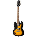 Epiphone Inspired by Gibson SG Tribute Plus Left Handed Electric Guitar in Vintage Sunburst - E1SGTPVSNH1L-Front.jpg