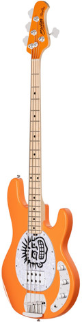 Sterling by Music Man Mike Herrera Signature Artist Series StingRay Bass Guitar in Orange Creamsicle - ST-HERRERA-OCR-M1-Sterling-by-Music-Man-Mike-Herrera-StingRay-Angle.jpg