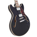D’Angelico Premier DC Semi-Hollow Electric Guitar in Solid Black - DAPDCSBKNS-Angle.jpg