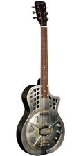 Johnson JR-994E-RN Brass Body Single Cone Resonator Guitar in Relic Nickel - JR-994E-RN-Front.jpg